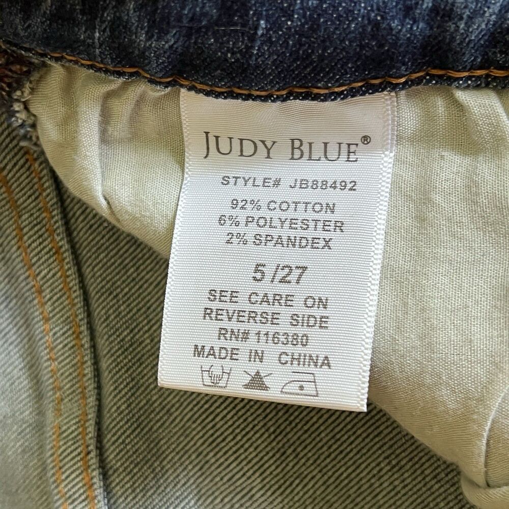 Judy Blue Jeans Womens Size 5/27 Relaxed Fit High Rise Aztec Side Hippie Boho - Picture 6 of 9